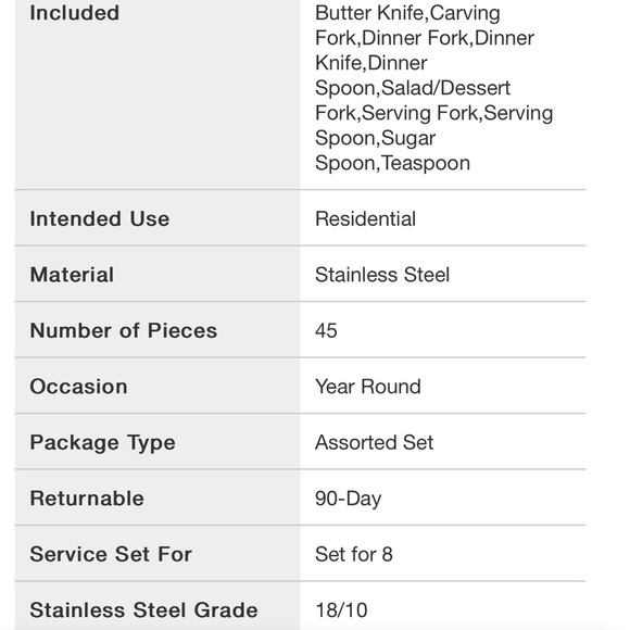Tramontina Classic 45-Piece 18/10 Stainless Steel Flatware Set - Picture 8 of 8